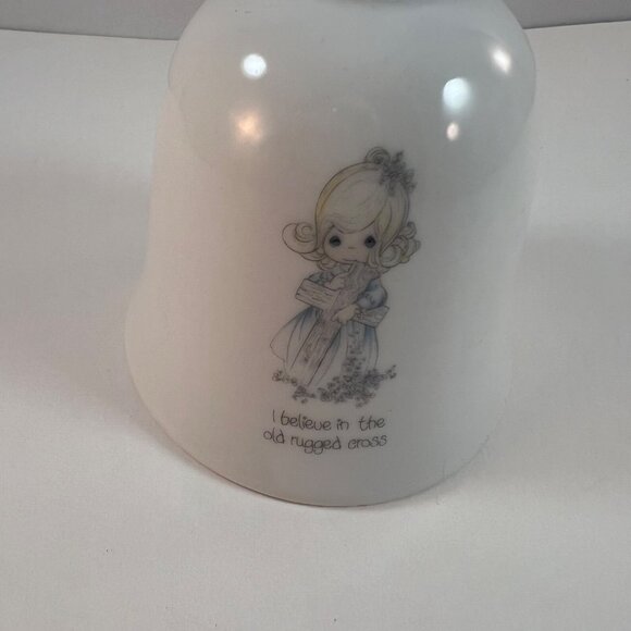 Enesco Precious Moments Bell I Believe In The Old Rugged Cross No Box 1985 Japan - Picture 4 of 12
